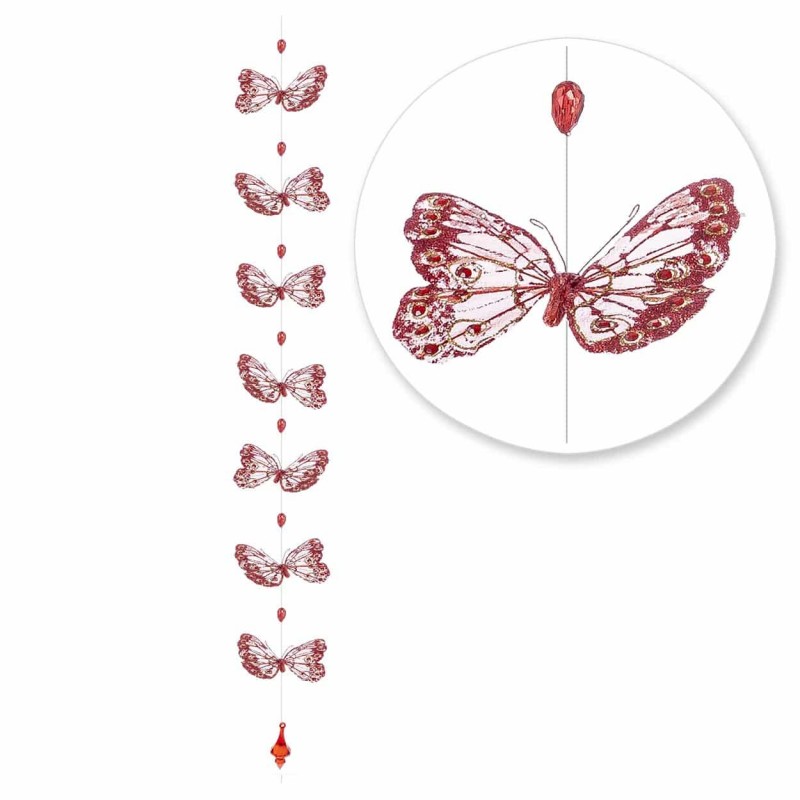 Κόκκινη Γιρλάντα Με Πεταλούδες (180εκ.) 31431