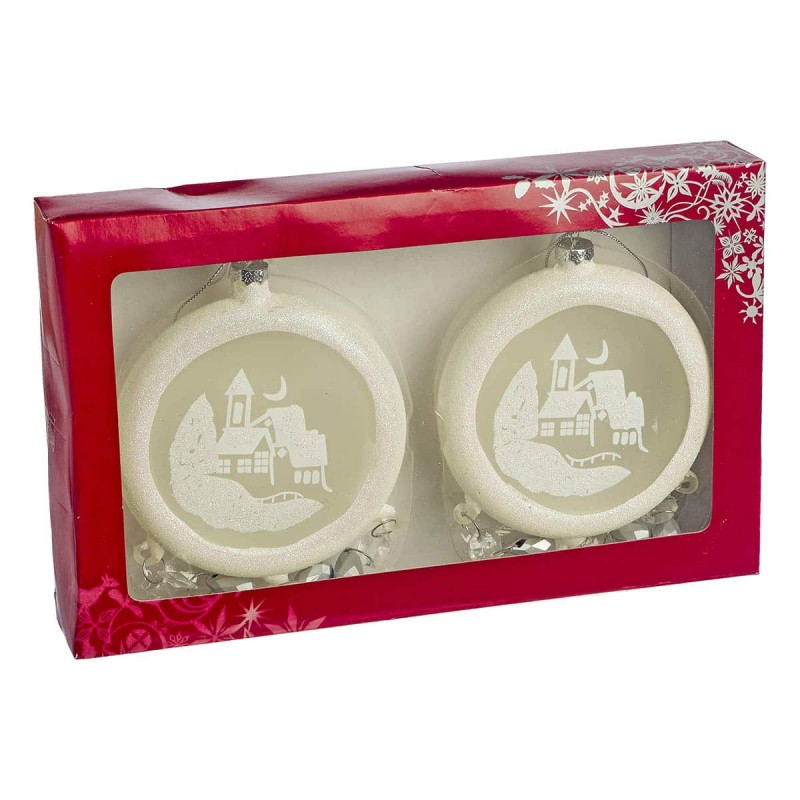 Κρεμαστά Γυάλινα Στολίδια - Σετ 2τμχ. 37376