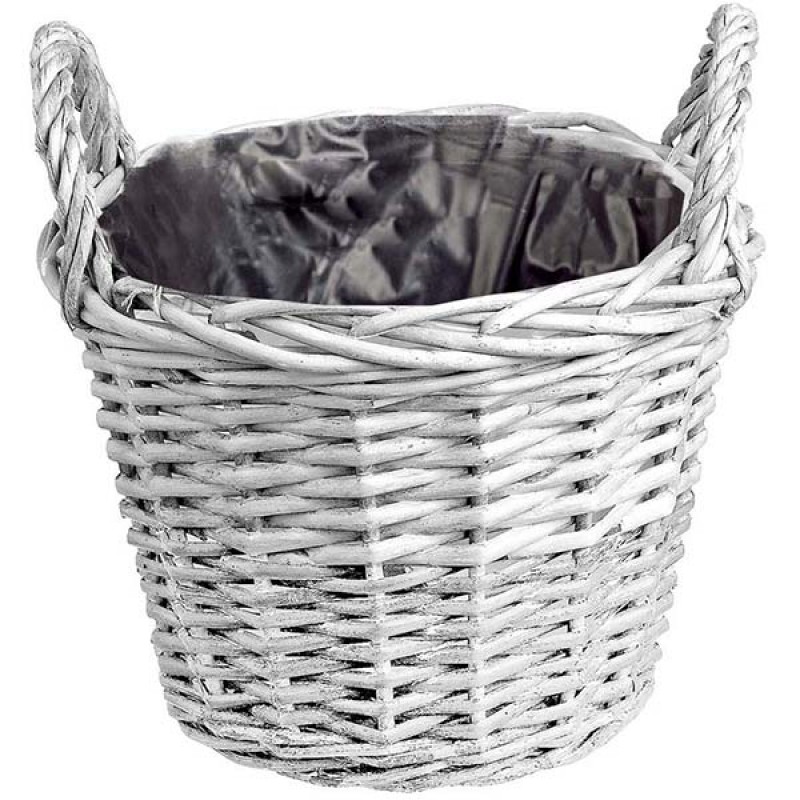  Καλάθι - Κασπώ Λευκό Με Χερούλια -Σετ 2τμχ. (20x16εκ.) 50030 