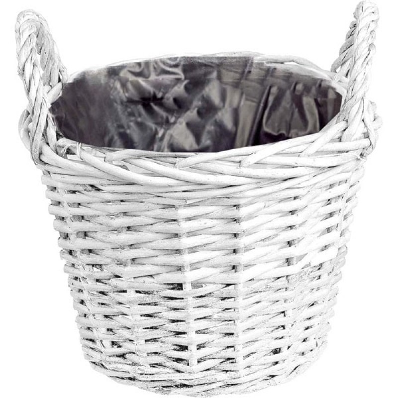 Καλάθι - Κασπώ Λευκό Με Χερούλια -Σετ 2τμχ. (29x20εκ.) 