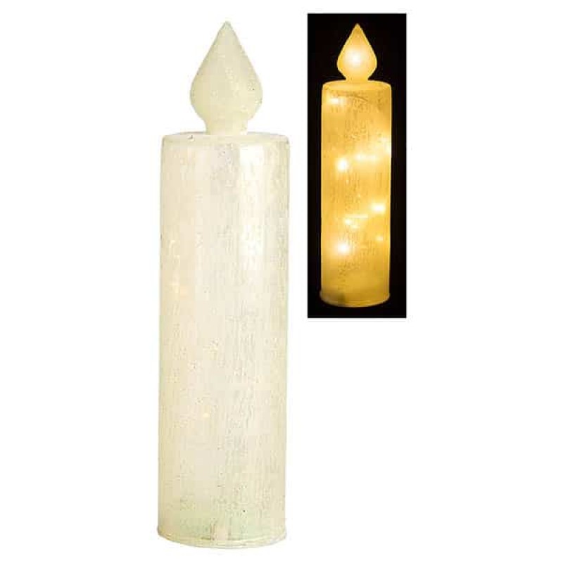 Γυάλινο Κερί Με Led (7x26εκ.) 54572