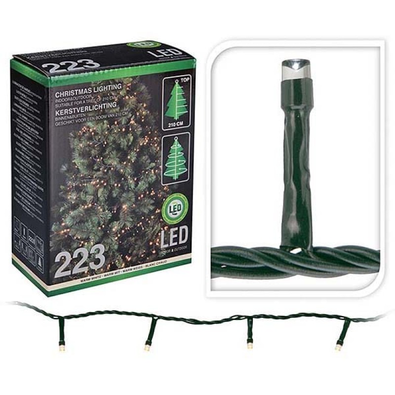 Χριστουγεννιάτικα Φωτάκια Ρεύματος Ζεστό Λευκό/Πράσινο (223led) 745911