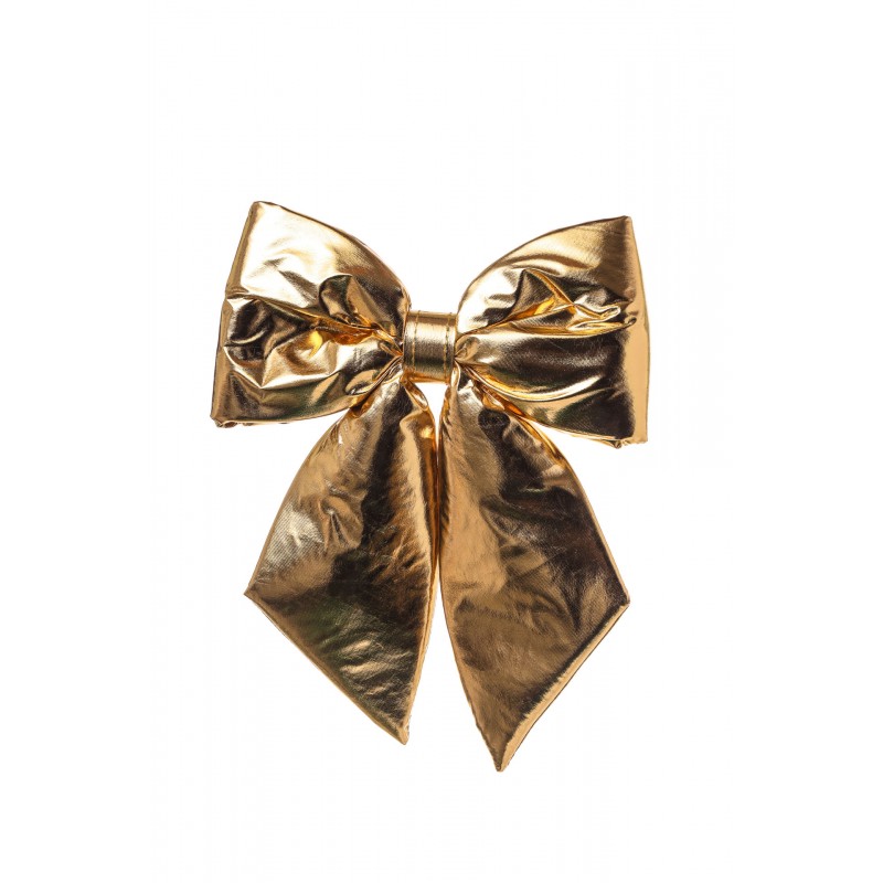 Χριστουγεννιάτικος Δερμάτινος Χρυσός Φιόγκος (30εκ.) 8523311