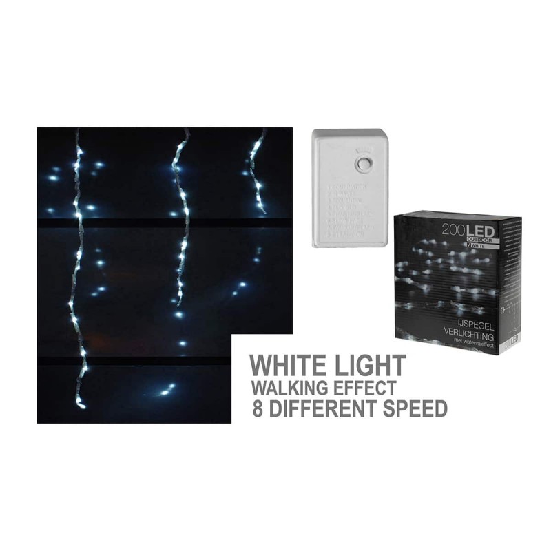 Χριστουγεννιάτικα Φωτάκια Σταλακτίτες (200led) Διάφανο/Λευκό 976001