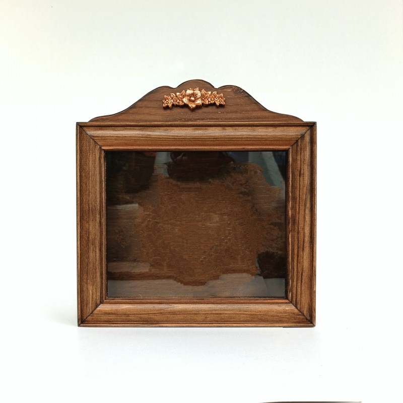 Στεφανοθήκη Ξύλινη (30x29εκ.) Flowers Walnut Brown 239-502-04