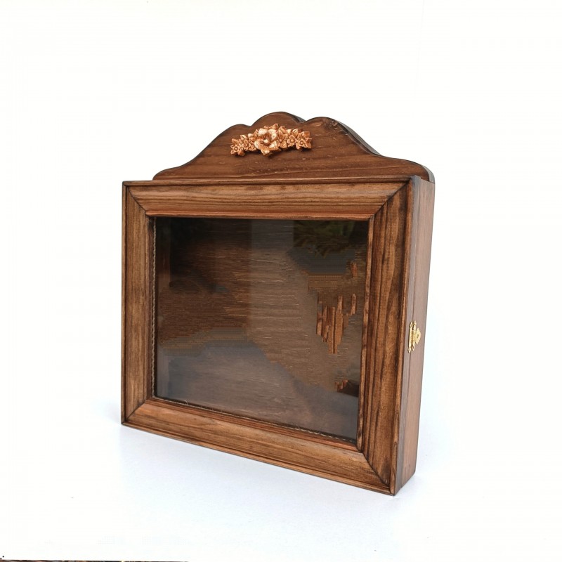 Στεφανοθήκη Ξύλινη (30x29εκ.) Flowers Walnut Brown 239-502-04