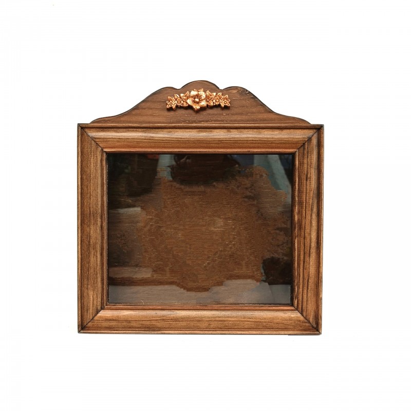 Στεφανοθήκη Ξύλινη (30x29εκ.) Flowers Walnut Brown 239-502-04