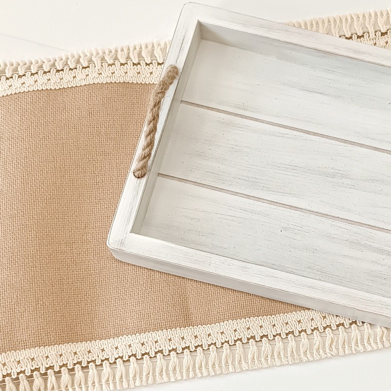 Ξύλινος Δίσκος (37x27εκ.) Vintage-Mare White 236-102-101