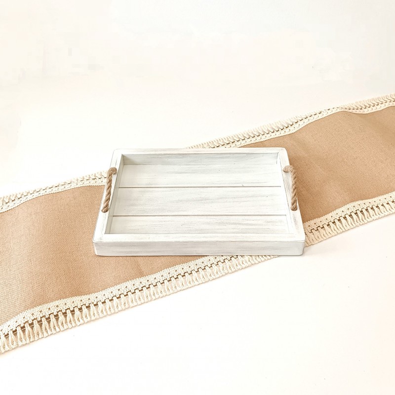 Ξύλινος Δίσκος (37x27εκ.) Vintage-Mare White 236-102-101